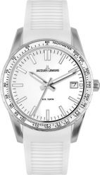 Zegarek Jacques Lemans Zegarek męski Jacques Lemans 1-2060B biały. Białe zegarki męskie Jacques Lemans, bez wzorów. Za 476.00 zł.