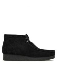 Clarks Trzewiki WallabeeEvoBt 261747434 Czarny. Czarne botki damskie Clarks, bez wzorów, ze skóry, bez obcasa, na płaskiej podeszwie, bez zapięcia. Za 429.99 zł.