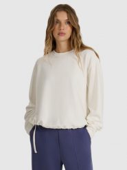 4F Bluza dresowa nierozpinana z modalem damska - biała XL. Białe bluzy damskie 4F, uniwersalny, bez wzorów, z dresówki, klasyczne, bez ramiączek, bez kaptura. W wyprzedaży za 149.99 zł.