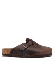 Birkenstock Klapki Boston Bs 860131 Brązowy. Brązowe klapki męskie Birkenstock, bez wzorów, ze skóry, bez zapięcia. Za 519.00 zł.