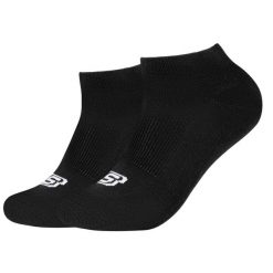 Skarpetki sportowe dla dorosłych 2PPK Basic Cushioned Sneaker Socks. Czarne skarpetki damskie Skechers, bez wzorów, z bawełny. Za 29.99 zł.
