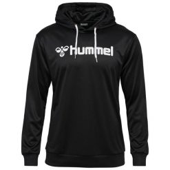 Bluza z kapturem Hummel Logo. Czarne bluzy damskie Hummel, bez wzorów, sportowe, bez ramiączek, z kapturem. Za 177.50 zł.