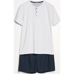 Piżama z szortami - Granatowy. Niebieskie piżamy damskie Reserved, l, bez wzorów, bez kołnierzyka, bez ramiączek. Za 69.99 zł.