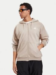 Adidas Bluza Essentials 3-Stripes French Terry KY4175 Beżowy Regular Fit. Brązowe bluzy męskie Adidas, m, bez wzorów, z bawełny, bez ramiączek, bez kaptura. Za 279.99 zł.