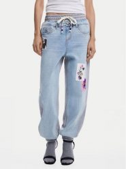 Desigual Jeansy Mnnie 25SWDD72 Niebieski Loose Fit. Niebieskie jeansy damskie Desigual, bez wzorów, z bawełny. Za 319.99 zł.