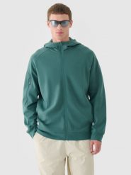 4F Bluza dresowa rozpinana z kapturem męska - zielona S. Zielone bluzy sportowe męskie 4F, m, bez wzorów, z bawełny, z kapturem. W wyprzedaży za 99.99 zł.