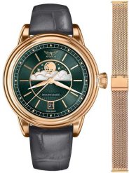 Zegarek damski Aviator V.1.33.2.263.4GM-SET różowe złoto. Czerwone zegarki damskie AVIATOR, złote. Za 3,388.90 zł.