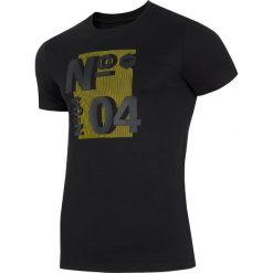 T-shirt męski TSM011 - głęboka czerń. T-shirty męskie 4F, m, bez wzorów, bez kołnierzyka, bez ramiączek. W wyprzedaży za 34.99 zł.