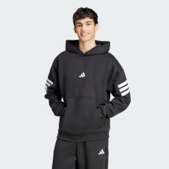 Bluza z kapturem Future Icons 3-Stripes. Czarne bluzy męskie Adidas, m, bez wzorów, sportowe, bez ramiączek, z kapturem. Za 295.60 zł.