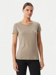 EA7 Emporio Armani T-Shirt 7W001045 AF10373 U6167 Brązowy Regular Fit. Brązowe t-shirty damskie EA7 Emporio Armani, l, bez wzorów, z bawełny, bez kołnierzyka, bez ramiączek. Za 269.99 zł.