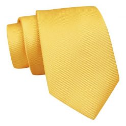 Klasyczny Krawat Żółty, Złoty, Kanarkowy w Delikatne Prążki, Męski, 7 cm -Angelo di Monti. Żółte krawaty i muchy Angelo di Monti, bez wzorów, z tkaniny, eleganckie. Za 45.00 zł.