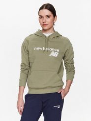 New Balance Bluza Classic Core WT03810 Zielony Relaxed Fit. Zielone bluzy damskie New Balance, s, bez wzorów, z syntetyku, bez ramiączek, bez kaptura. Za 129.99 zł.