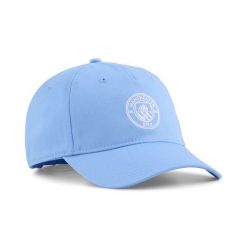 Czapka z daszkiem Essentials Manchester City PUMA. Białe czapki damskie Puma, bez wzorów, sportowe. Za 99.00 zł.