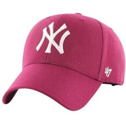 Czapka z daszkiem dla dorosłych New York Yankees MVP Cap. Czerwone czapki damskie 47 Brand, na lato, bez wzorów, z materiału, sportowe. Za 190.50 zł.