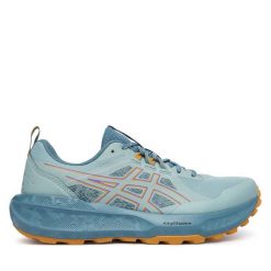 Buty do biegania Asics. Niebieskie obuwie sportowe damskie Asics, bez wzorów, bez zapięcia, do biegania. Za 409.99 zł.