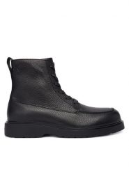 Calvin Klein Trzewiki Combat Ess Lace Up Apron Lth W YM0YM01375 Czarny. Czarne botki męskie Calvin Klein, bez wzorów, ze skóry, bez obcasa, bez zapięcia. Za 799.99 zł.