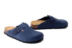 DR. BRINKMANN 600132-05 blau, klapki damskie. Niebieskie klapki damskie Dr. Brinkmann, bez wzorów, ze skóry, bez obcasa, bez zapięcia. Za 242.17 zł.