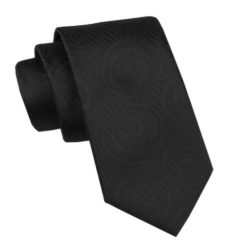 Elegancki Krawat Męski - Alties - Czarny z Fakturą Materiału. Czarne krawaty i muchy Alties, bez wzorów, z tkaniny, eleganckie. Za 49.00 zł.