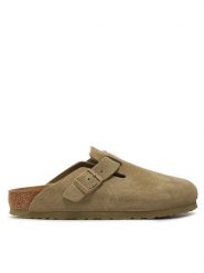 Birkenstock Klapki Boston Leve 1025844 Zielony. Zielone klapki damskie Birkenstock, bez wzorów, ze skóry, bez obcasa, bez zapięcia. Za 679.99 zł.