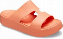 Klapki Dla Dorosłych Crocs Getaway Platform H-strap. Fioletowe klapki męskie Crocs, bez wzorów, z materiału, bez zapięcia. Za 139.99 zł.