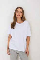 T-SHIRT ERICA BIAŁY One size - Flawless. Białe t-shirty damskie Flawless, uniwersalny, bez wzorów, z bawełny, klasyczne, bez kołnierzyka, bez ramiączek. Za 187.00 zł.