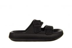 Klapki Laura Vita Nuon 08 Noir 202001, Czarny, Tworzywo - 35-36. Czarne klapki damskie Laura Vita, bez wzorów, z materiału, eleganckie, bez obcasa, bez zapięcia. W wyprzedaży za 89.10 zł.