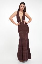 Sukienka maxi ELISABETTA FRANCHI. Sukienki damskie Elisabetta Franchi, bez wzorów, bez kołnierzyka, bez ramiączek, maxi. W wyprzedaży za 2,687.20 zł.