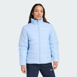 Kurtka Terrex Multi Essentials Insulated. Niebieskie kurtki sportowe damskie Adidas, uniwersalny, bez wzorów, z puchu, bez ramiączek, bez kaptura, trekkingowe, ClimaWarm (Adidas). Za 399.00 zł.