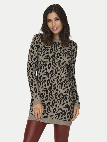 ONLY Sukienka dzianinowa Jenni 15321988 Beżowy Regular Fit. Brązowe sukienki damskie ONLY, s, bez wzorów, z dzianiny, bez kołnierzyka, bez ramiączek. Za 199.99 zł.