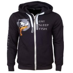 Bluza z zamkiem Taimen Menza Embroidery – Czarna. Czarne bluzy damskie TAIMEN, xl, bez wzorów, bez ramiączek, bez kaptura. Za 399.00 zł.
