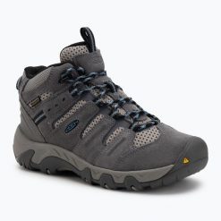 Buty trekkingowe damskie KEEN Headout Mid Waterproof. Szare obuwie trekkingowe damskie Keen, bez zapięcia. Za 449.99 zł.