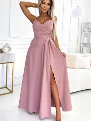 Sukienka Model Chiara 299-16 Dirty Pink - Numoco. Różowe sukienki damskie Numoco, na co dzień, l, z aplikacjami, z elastanu, eleganckie, bez kołnierzyka, plus size, bez ramiączek, maxi, proste. Za 568.16 zł.