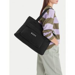 Torebka Roxy. Czarne shopperki damskie Roxy, bez wzorów, bez dodatków. Za 79.99 zł.