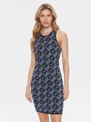 MICHAEL Michael Kors Sukienka letnia MH381SL9Z6 Granatowy Slim Fit. Niebieskie sukienki damskie MICHAEL Michael Kors, na lato, s, bez wzorów, z wiskozy, bez kołnierzyka, bez ramiączek. Za 639.99 zł.