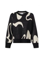 Nümph sweter z dzianiny - NUMitzy Kobiety Sztuczne włókno czarny|biały, XXL. Białe swetry nierozpinane damskie Nümph, xxl, bez wzorów, z dzianiny, eleganckie, bez kołnierzyka, bez ramiączek. Za 229.95 zł.