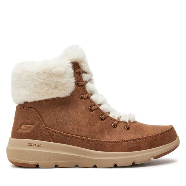 Trzewiki Skechers. Brązowe botki damskie Skechers, bez wzorów, bez obcasa, na płaskiej podeszwie, bez zapięcia. Za 359.99 zł.