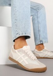Beżowe Sneakersy Typu Klasyczne Tenisówki Isnnoria. Brązowe trampki i tenisówki damskie Renee, bez wzorów, z jeansu, bez zapięcia. Za 74.99 zł.