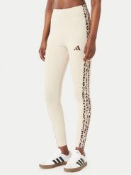 Adidas Legginsy Seasonal Essentials Animal Print 3-Stripes KR7619 Beżowy jasny Slim Fit. Brązowe legginsy damskie Adidas, bez wzorów, z bawełny. Za 149.99 zł.