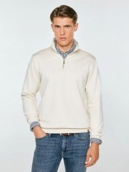 Bluza męska ze stójką perłowa marcell 103. Białe bluzy męskie BIG STAR, l, bez wzorów, z bawełny, klasyczne, bez ramiączek, bez kaptura. Za 199.99 zł.