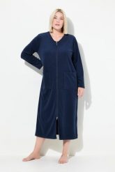 Damskie Szlafrok dwukierunkowy zamek błyskawiczny frotte miękki w dotyku. Brązowe szlafroki damskie Ulla Popken, plus size, bez wzorów, z bawełny, plus size, bez ramiączek, bez kaptura. Za 239.99 zł.