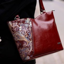 Shopperka skórzana DAN-A 706 bordo + tokio. Shopperki damskie DAN-A, bez wzorów, ze skóry, bez dodatków. Za 379.99 zł.