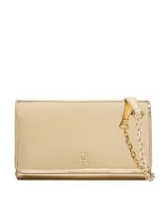 Tommy Hilfiger Torebka Icon Flap W/Chain Met AW0AW17959 Złoty. Żółte torebki do ręki damskie Tommy Hilfiger, bez wzorów, ze skóry, bez dodatków. Za 339.99 zł.