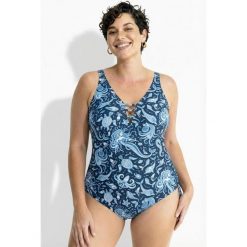 Damskie Strój kąpielowy syrenki miękkie miseczki miękkie miseczki. Niebieskie stroje kąpielowe damskie Ulla Popken, plus size, bez wzorów, z elastanu. Za 239.99 zł.