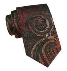 Męski Krawat - Angelo di Monti - Duży Wzór Orientalny. Krawaty i muchy Angelo di Monti, bez wzorów, z tkaniny, eleganckie. Za 45.00 zł.