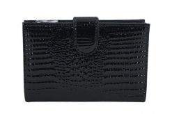 Portfel skórzany damski lakierowany na zatrzask - Czarny. Czarne portfele damskie Barberinis, z lakierowanej skóry. Za 159.99 zł.