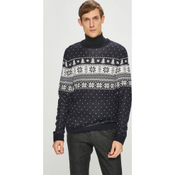 Jack & Jones - Sweter. Czarne swetry męskie Jack & Jones, m, bez wzorów, z dzianiny, bez kołnierzyka, bez ramiączek. W wyprzedaży za 29.90 zł.