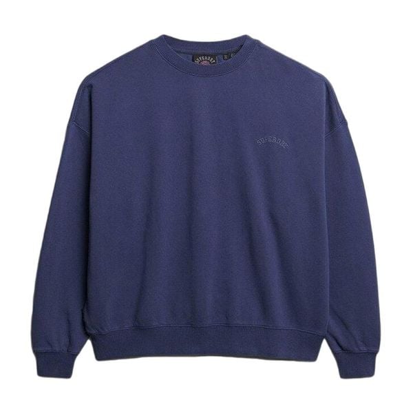 Bluza damska Superdry Essential Logo Gd. Niebieskie bluzy damskie Superdry, l, bez wzorów, z bawełny, klasyczne, bez ramiączek, bez kaptura. Za 297.70 zł.