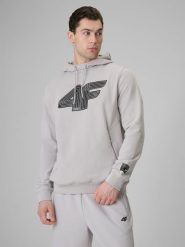 4F Bluza dresowa regular z kapturem męska - szara 3XL. Szare bluzy sportowe męskie 4F, m, bez wzorów, z dresówki, z kapturem, trekkingowe. Za 189.99 zł.