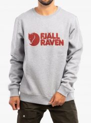 Bluza Fjallraven Logo Sweater - grey/melange. Szare bluzy męskie Mustang, m, bez wzorów, bez ramiączek, bez kaptura. Za 544.62 zł.