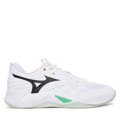 Buty halowe Mizuno. Białe buty sportowe męskie Mizuno, bez wzorów, bez zapięcia, mizuno wave. Za 459.99 zł.